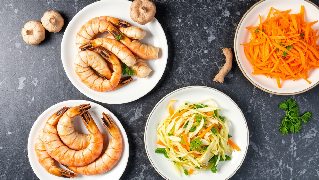 Салаты, Морепродукты, Грибы