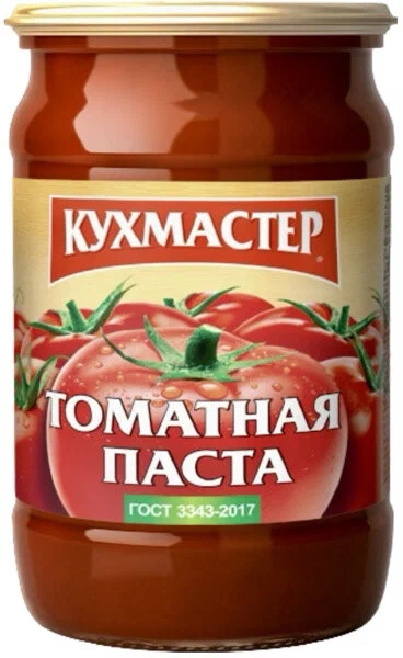 ТОМАТНАЯ ПАСТА КУХМАСТЕР ГОСТ 480 ГР СТ/Б
