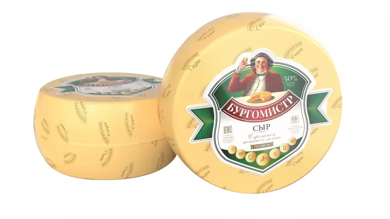 СЫР "БУРГОМИСТР" С АРОМАТОМ ТОПЛЕНОГО МОЛОКА 1КГ